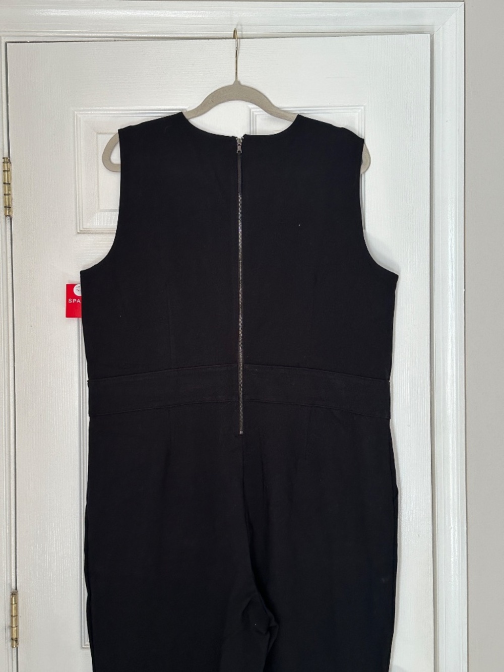 Brand New SPANX The Perfect Sleeveless Jumpsuit Bootcut Plus 1X Tall Zip Black - Picture 5 of 11